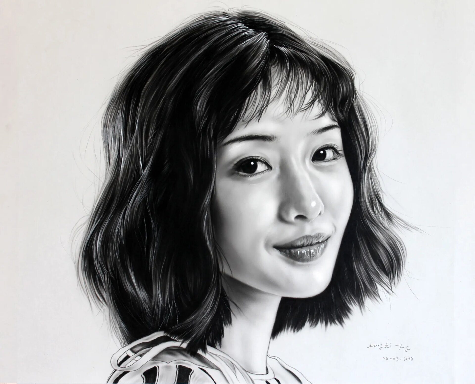 Airbrush and colored pencil portrait
