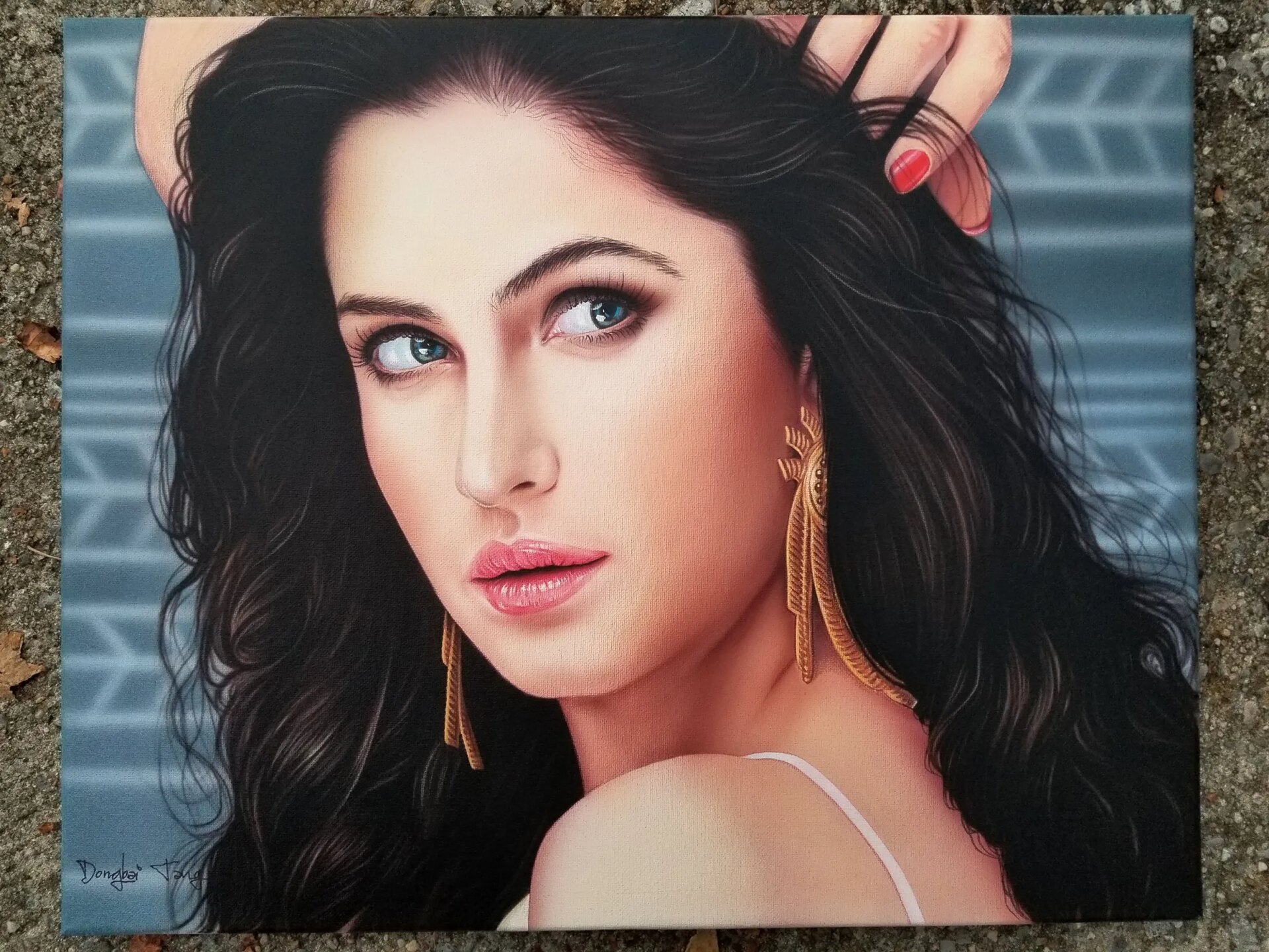 Realistic hand-painted portrait