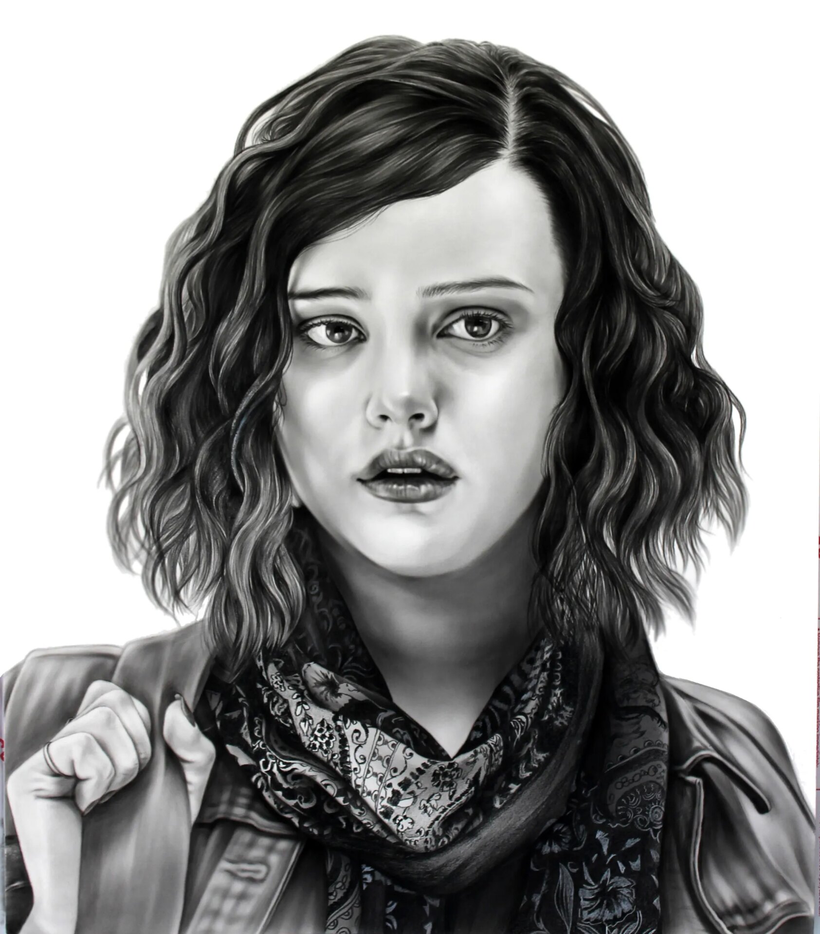 Black and white pencil portrait