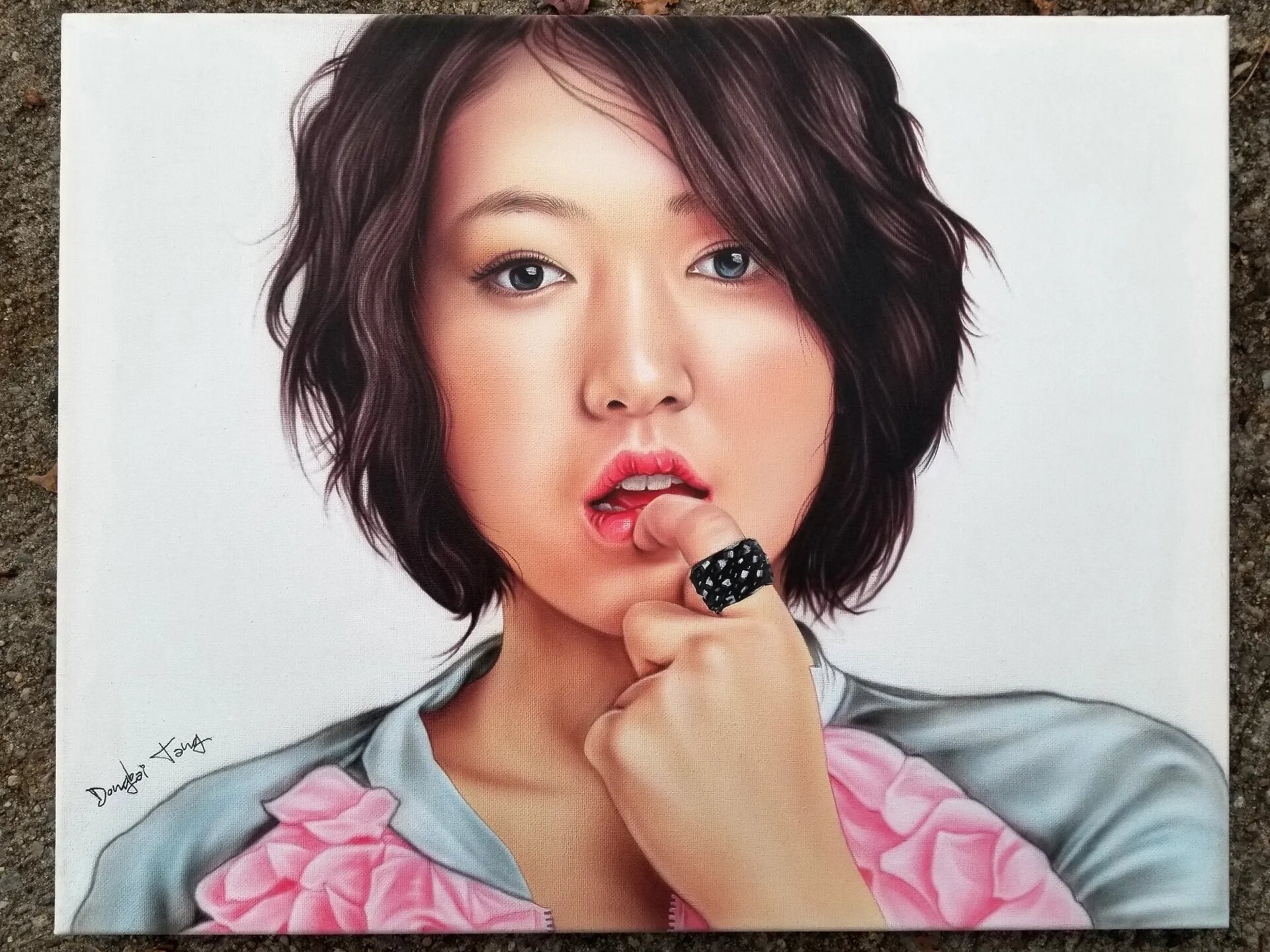 Realistic airbrush and oil portrait