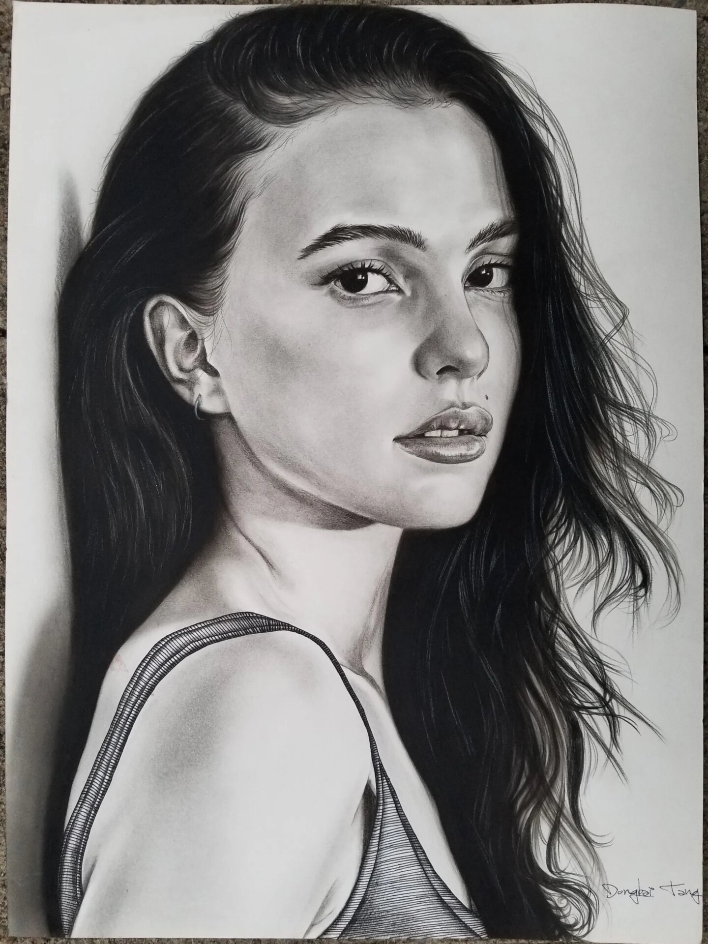 Detailed realistic portrait painting